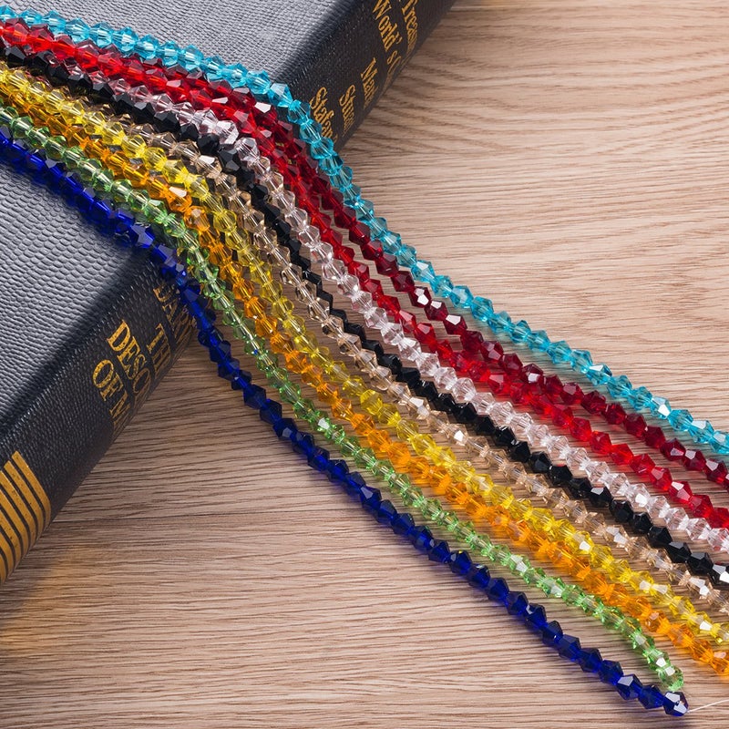 LONGWIN Lot 900pcs Glass Bicone Beads 6mm Crystal Beads Jewelry Making Supply for DIY Projects, Bracelets, Necklaces, Earrings - Image 5